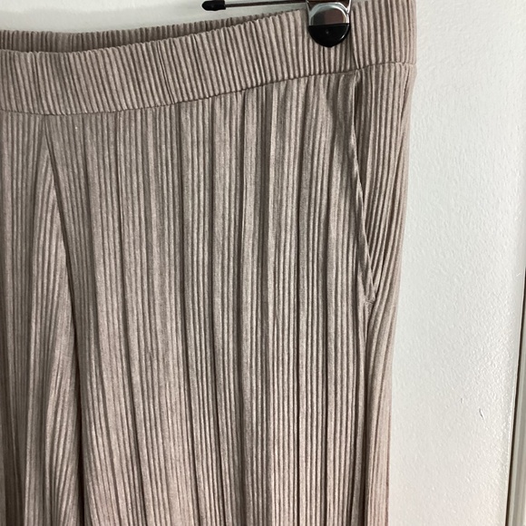 NWT J.JILL XL LIGHT MOCHA HEATHER WIDE LEG PANTS PLEATED - Picture 4 of 9